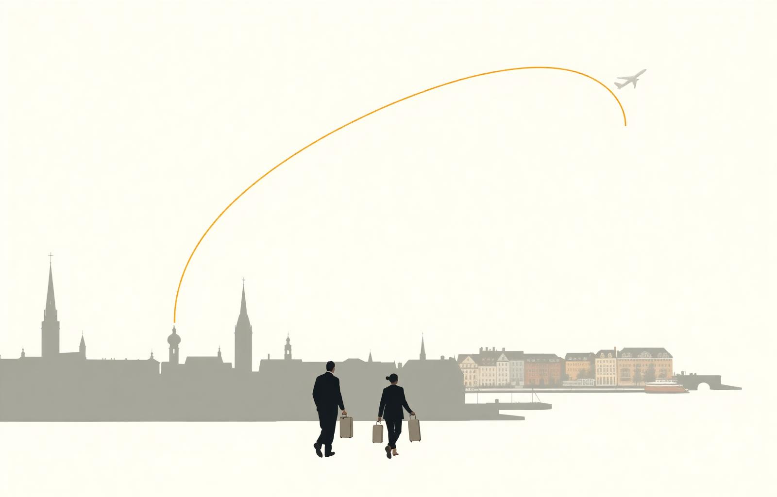 Illustration of Ethira's team relocating across the world